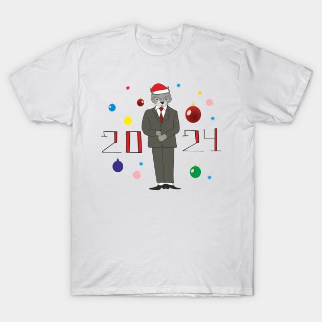 Cat boss New Year 2024 T-Shirt by Alekvik